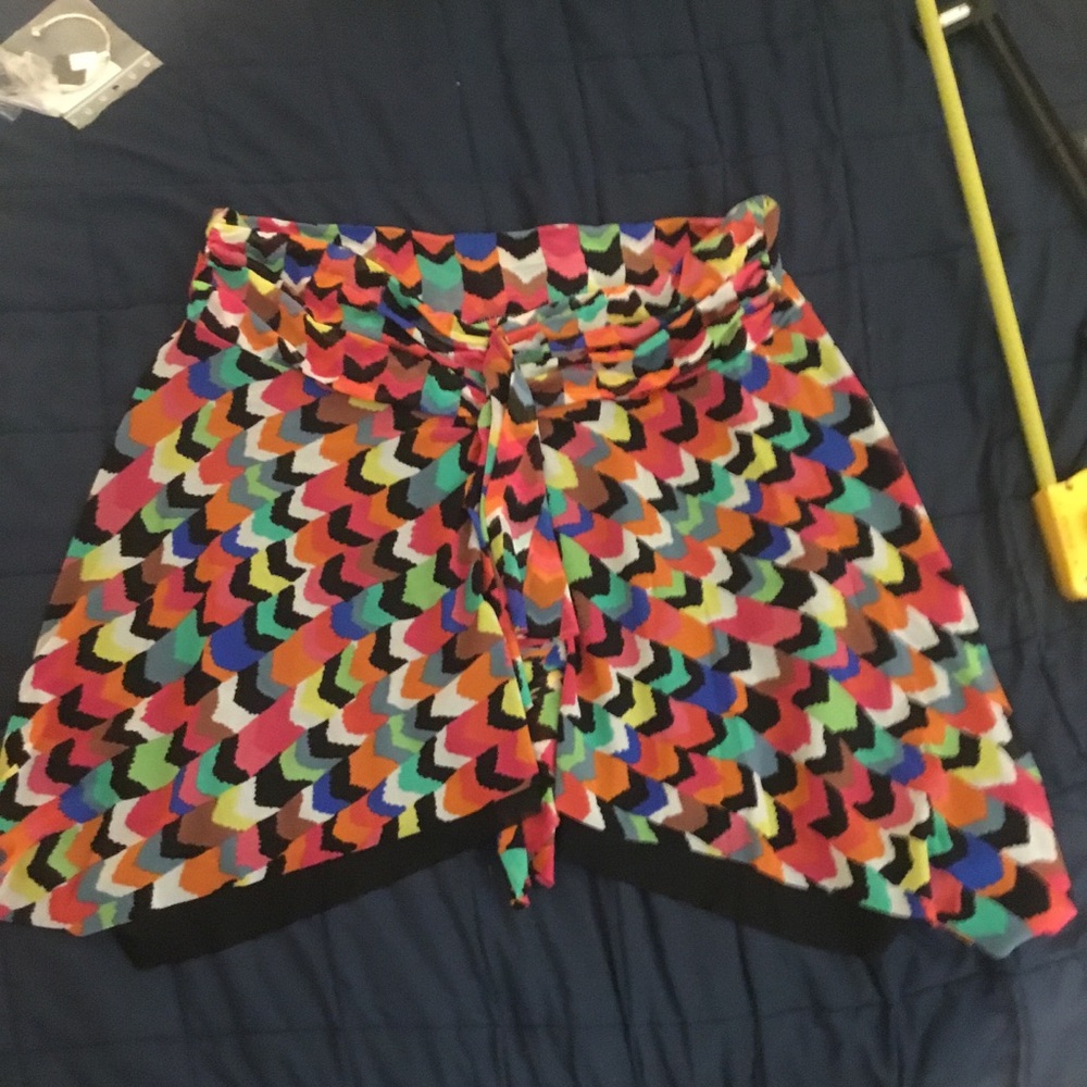 Profile Woman’s Colorful Chevron Layered Swim Skirt-Large